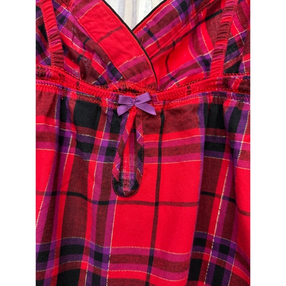 Victorias Secret 2pc M Flannel Babydoll Dress & Night Shirt Lounge Leisure Y2K - Picture 4 of 11